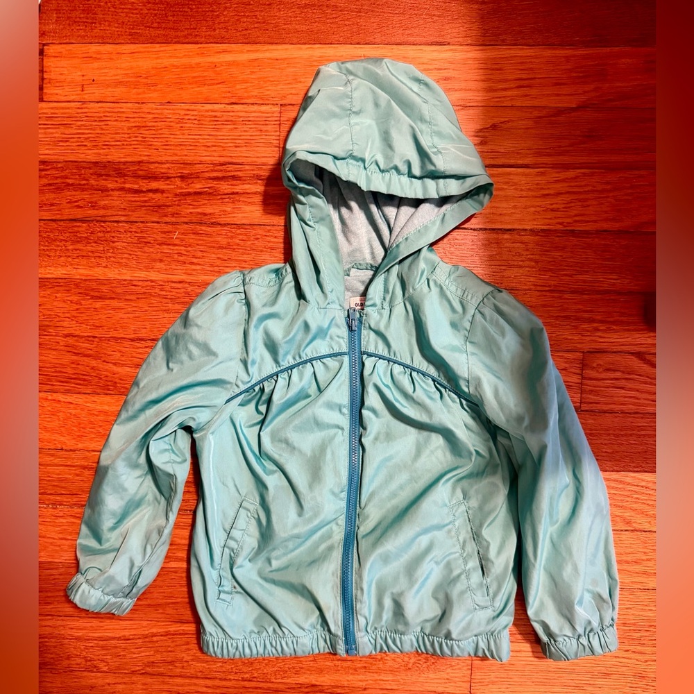 Light Aqua Girls' Hooded Windbreaker Jacket